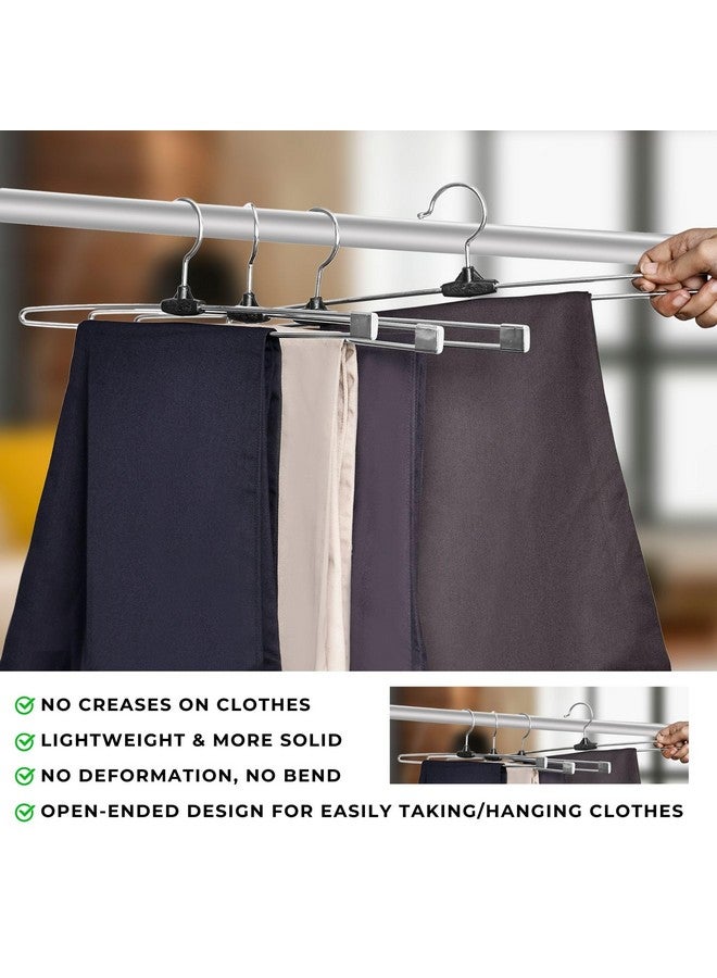 ROLLYWARE Premium Unique Design Stainless Steel Push Clip Lockable Technology Hangers For Clothes, Velvet, Trouser, Saree, Pants, Skirt Wardrobe (20 Count) - Image 4