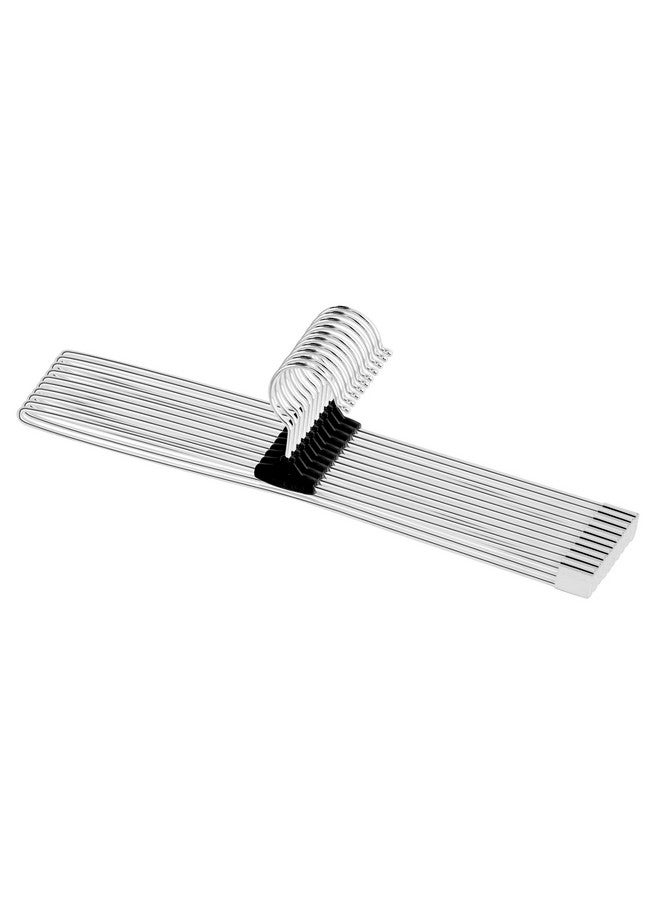 ROLLYWARE Premium Unique Design Stainless Steel Push Clip Lockable Technology Hangers For Clothes, Velvet, Trouser, Saree, Pants, Skirt Wardrobe (20 Count) - Image 1