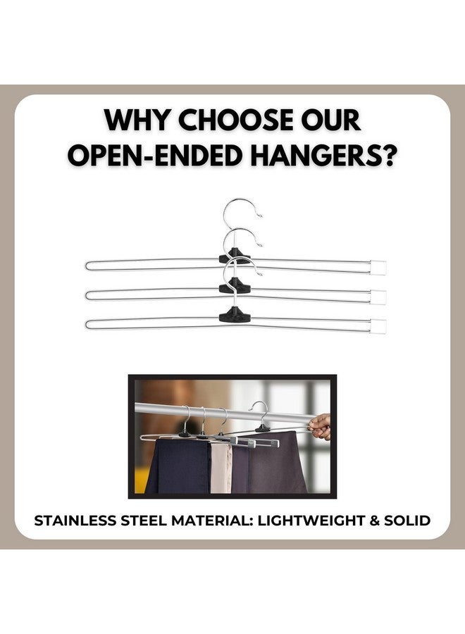 ROLLYWARE Premium Unique Design Stainless Steel Push Clip Lockable Technology Hangers For Clothes, Velvet, Trouser, Saree, Pants, Skirt Wardrobe (20 Count) - Image 5