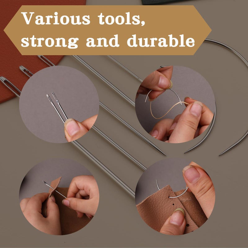 DIUDUS Waxed Thread, Heavy Duty Leather Needles - Professional Leather Sewing Thread for Hand Sewing, Craft Repair, Shoes, Bags, Sofa (Nature Color) - Image 5