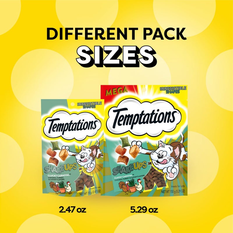 Temptations Cat Treat ShakeUps, Crunchy and Soft Cat Treats, Clucky Carnival, 5.29 oz. Pouch - Image 5