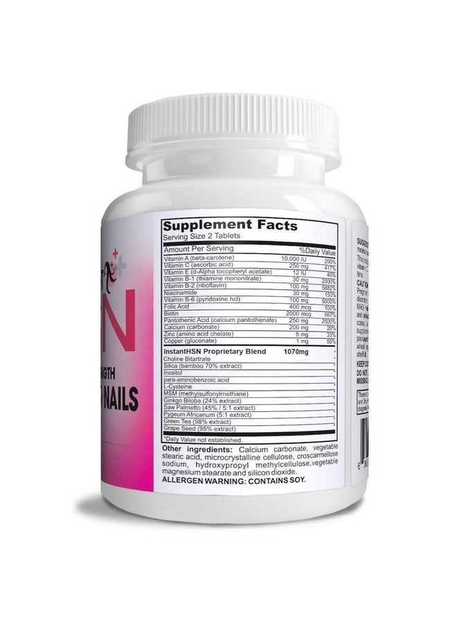 Instant Brands - Instant Hsn Allnatural Hair Skin And Nails Strengthening Formula Maximum Strength Purest Biotin Hair Growth Supplement Complete Blend Of Daily Hair Skin And Nails Supplement. - Image 1