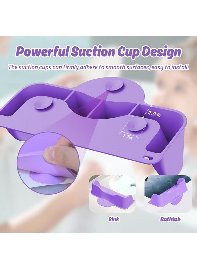 SHGMEET Silicone Portable Hair Wash Basin with Rinse Cup for Children, Toddlers, Kids, Teens and Elderly, Hair Washing Basin for use on Bathtub or Sink, Tear-Free Shampoo Bowl for Children (Purple) - Image 2