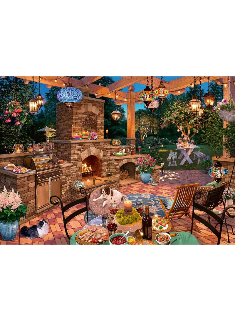 1000 pieces of puzzle,garden restaurant theme,challenge puzzle - Image 1