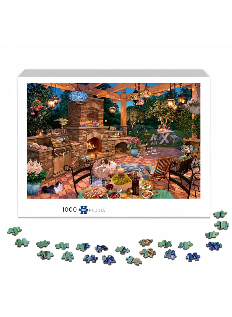 1000 pieces of puzzle,garden restaurant theme,challenge puzzle - Image 2