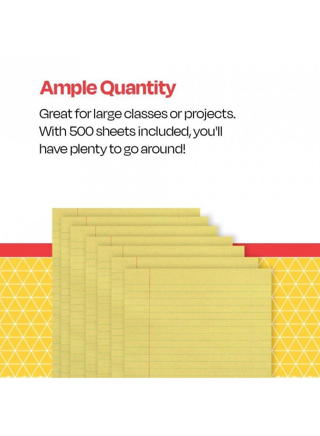 School Smart Newsprint Paper with Red Margin, 8 x 10-1/2 Inches, Yellow, 500 Sheets - 085235 - Image 4