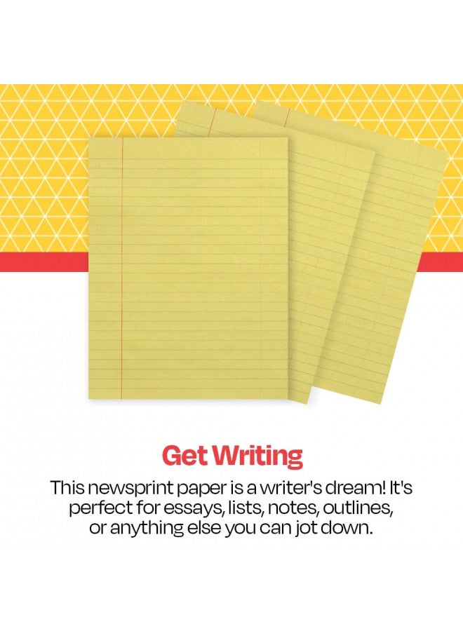 School Smart Newsprint Paper with Red Margin, 8 x 10-1/2 Inches, Yellow, 500 Sheets - 085235 - Image 3