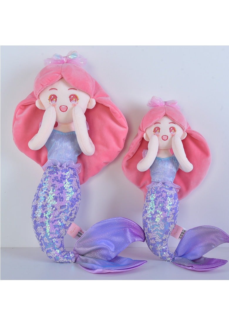 Cute little mermaid plush doll soft mermaid throw pillow plush toy mermaid plush animal plush plush toy - Image 2