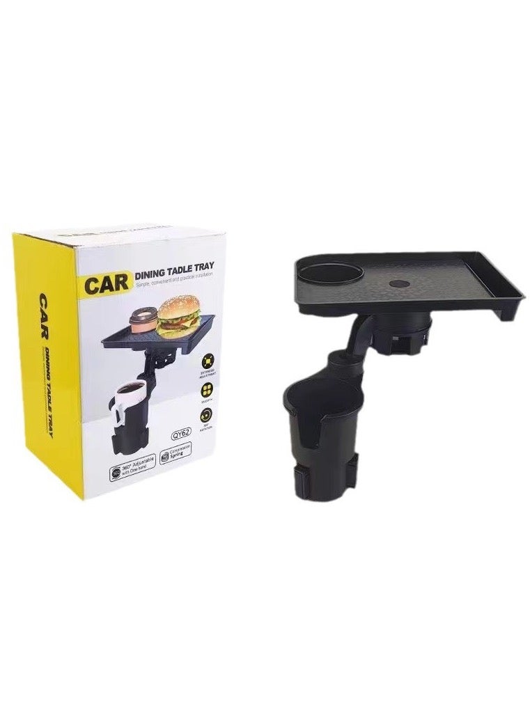 This Hill Cup Holder Tray for Car, 2 in 1 Detachable Car Food Table Tray with Solid Base & Phone Slot,Car Cup Holder Expander with 360°Rotation Tray for Travel Road Essentials - Image 3