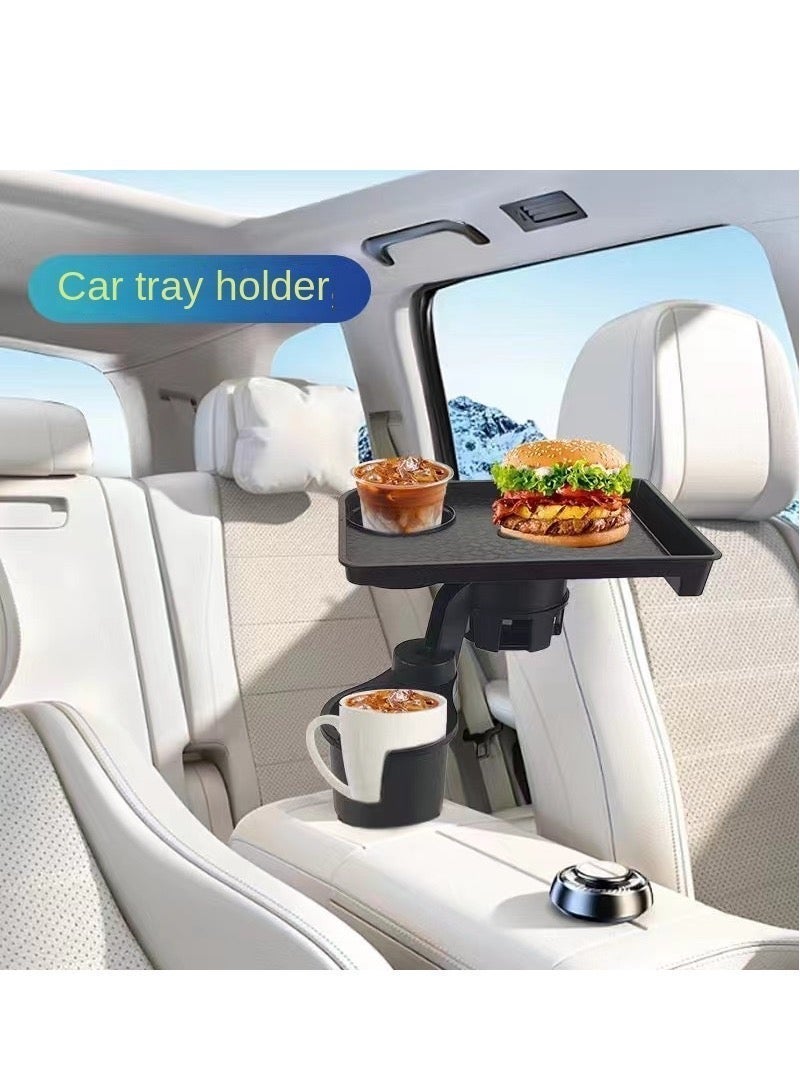 This Hill Cup Holder Tray for Car, 2 in 1 Detachable Car Food Table Tray with Solid Base & Phone Slot,Car Cup Holder Expander with 360°Rotation Tray for Travel Road Essentials - Image 5