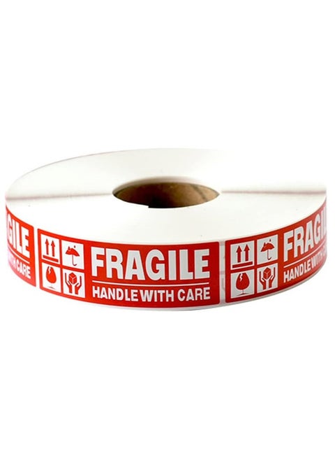 1000pcs Fragile Stickers (3 x 1 inch) Self Adhesive, Small Handle With Care Warning Labels for Shipping and Moving (1 Roll)