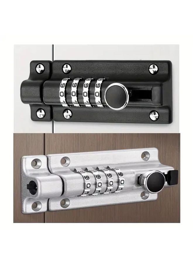 Silvery Waterproof Rust Proof Password Latch Lock Outdoor Security Anti Theft Metal - Image 2