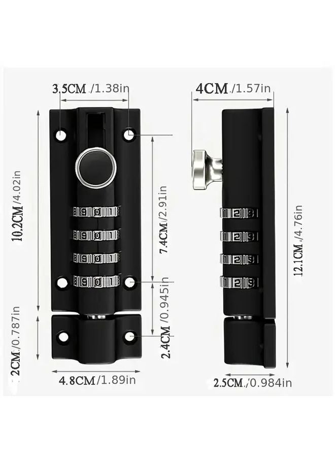 Silvery Waterproof Rust Proof Password Latch Lock Outdoor Security Anti Theft Metal - Image 4