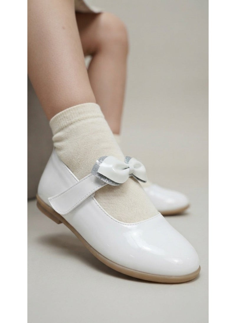 shiny white ballerina shoes - Image 2