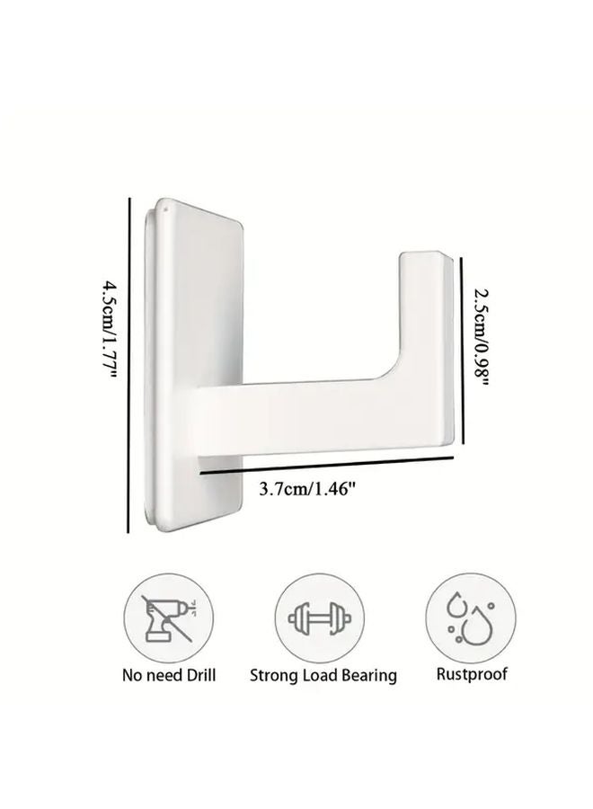 2 Pack White Heavy Duty Wall Mounted Coat Hooks Self Adhesive Towel Hooks For Bathroom Kitchen - Image 4