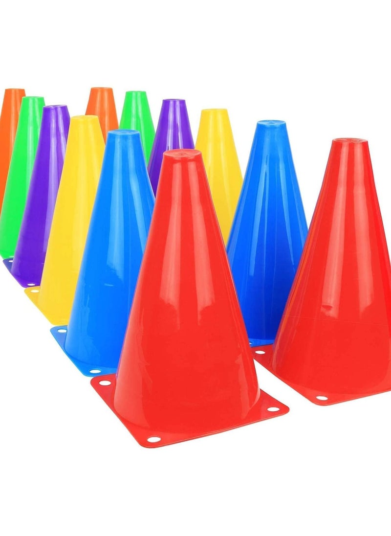 ULTIMAX Agility Marker Cone Set for Athletics and Social Distancing Traffic Cones Outdoor Sport Cones for Kids Football Soccer Training Cones 10 Pack- 23cm  - Image 3