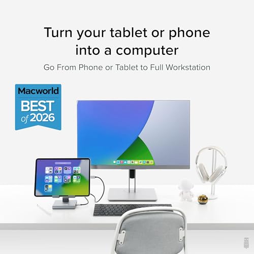 Plugable 8-in-1 USB C Hub for iPad with Stand, 100W Pass-Through Charging, USB C Docking Station for iPad, 1x HDMI, 2X USB, Audio, SD, Driverless, Compatible with Windows, iPadOS, Phones, Tablets - Image 2