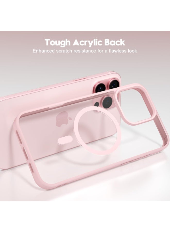 ACLIX Magnetic Case for iPhone 16 Pro Case, Compatible with MagSafe, Plating Luxury Cover, Clear Soft TPU Shockproof Protective Phone Case, (Pink) - Image 4