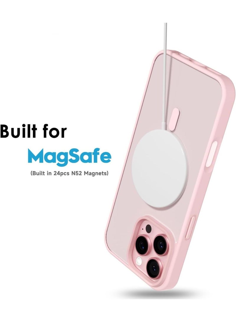 ACLIX Magnetic Case for iPhone 16 Pro Case, Compatible with MagSafe, Plating Luxury Cover, Clear Soft TPU Shockproof Protective Phone Case, (Pink) - Image 2