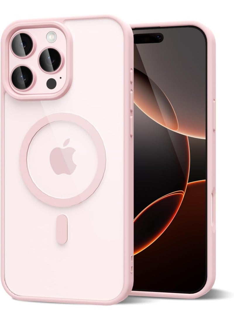ACLIX Magnetic Case for iPhone 16 Pro Case, Compatible with MagSafe, Plating Luxury Cover, Clear Soft TPU Shockproof Protective Phone Case, (Pink) - Image 1