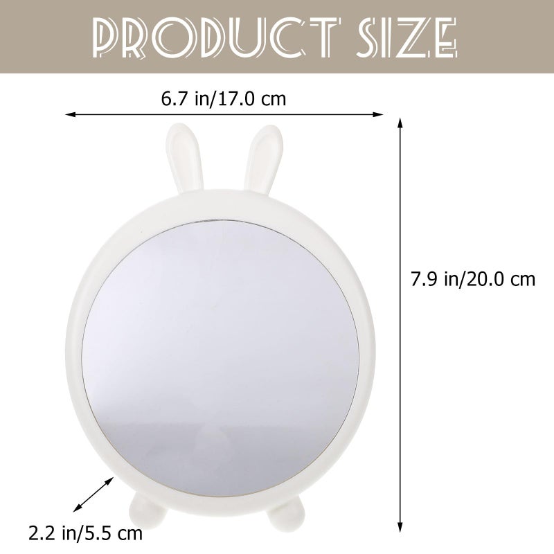 White Vanity Mirror with Gold Rabbit Ears Desktop Cosmetic Mirror for Bedroom Dressing Table - Image 3