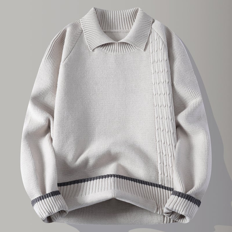 Cardigan Khaki Color Trendy Knitted Sweater for Men's Winter New Style Simple and Warm Comfortable Top Teenagers