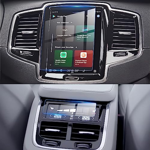 LFOTPP Car Screen Protector for Volvo Accessories XC90/XC60/XC40/S90/S60/V90/V60(2016-2025) 8.7 inch + AC Climate Control Touch Screen Mil-Grade 9H+ Tempered Glass HD [No More Glare& Fingerprint] 2-Pack - Image 1