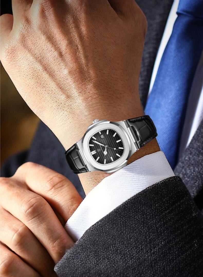 POEDAGAR Watch For Men Stainless Steel Quartz Luminous Water Resistant Watch - Image 4