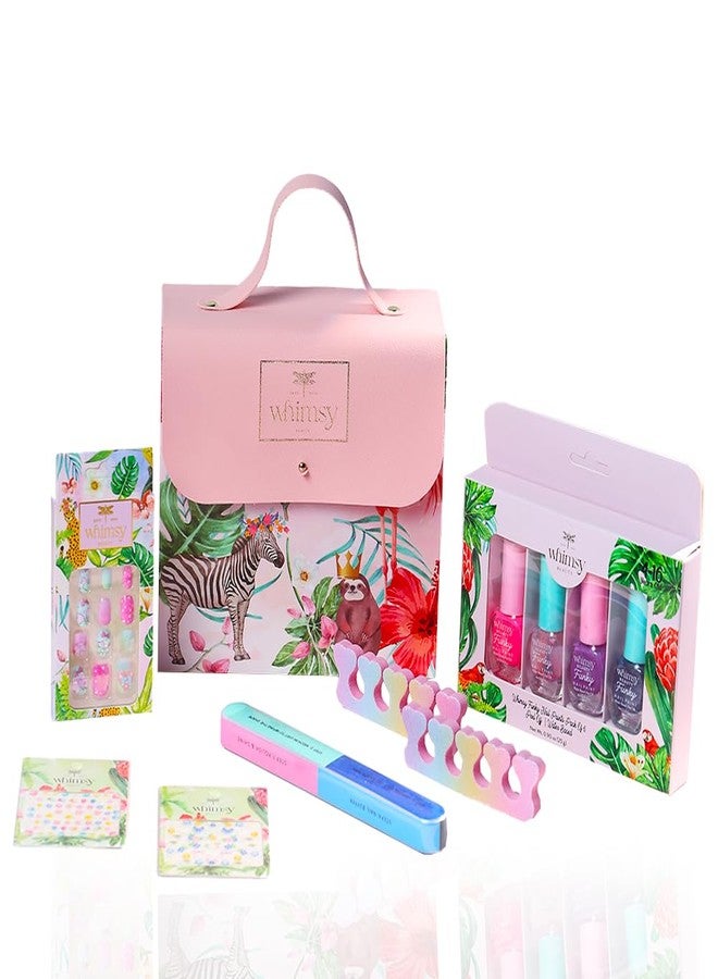 ويمسي مجموعة ويمسي بيوتي سويت شاين للعناية بالأظافر للأطفال والمراهقين | ألوان أظافر للأطفال مع زيوت مغذية | مجموعة العناية اليومية بالأظافر | عبوة من 5 قطع - Image 1
