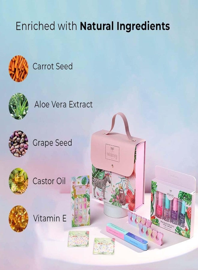 ويمسي مجموعة ويمسي بيوتي سويت شاين للعناية بالأظافر للأطفال والمراهقين | ألوان أظافر للأطفال مع زيوت مغذية | مجموعة العناية اليومية بالأظافر | عبوة من 5 قطع - Image 2