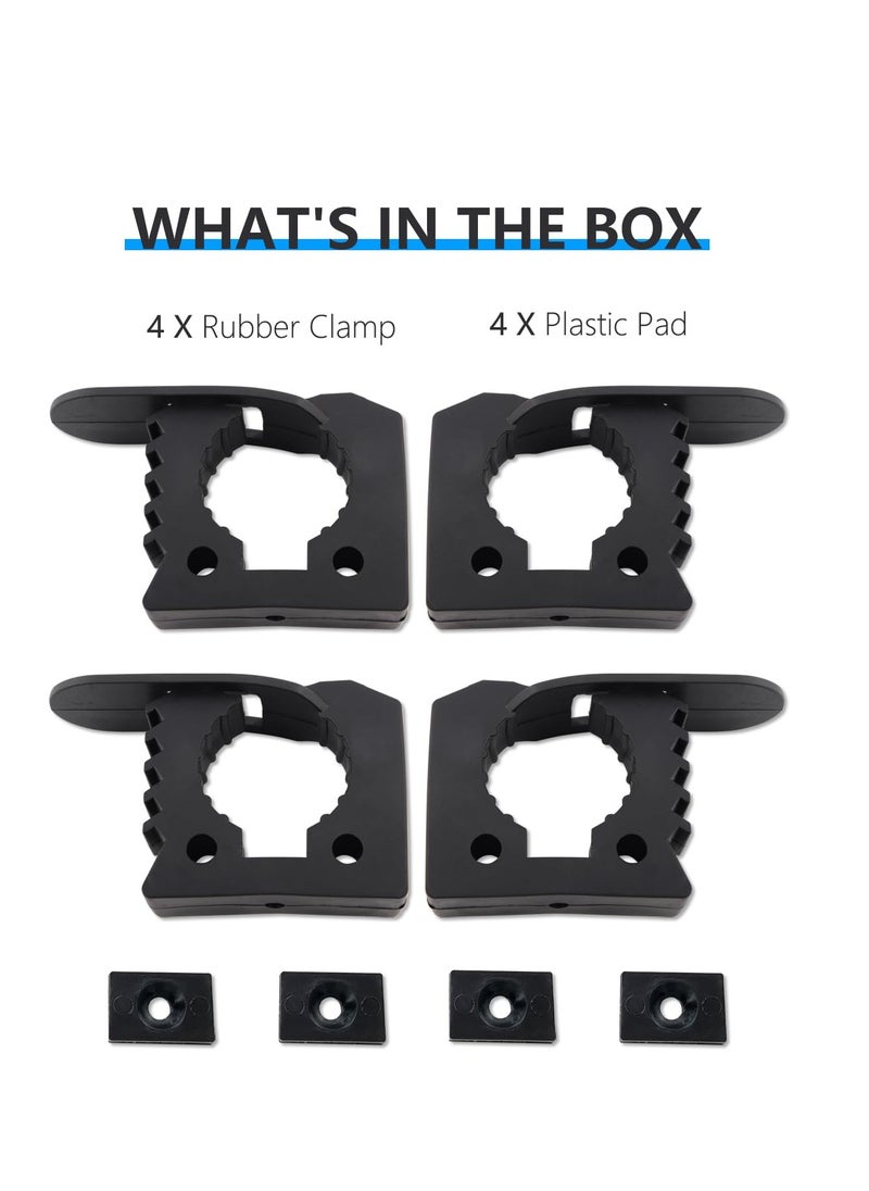 Excefore - Hi-Lift Jack Handle Keeper Shovel Holder Mount, 4 Pack Rubber Clamp Rubber Holder, Mount Quick, Release Clamp, Mount Bracket Fits 1-1/7'' to 1-3/7'' Diameter Tools - Image 1