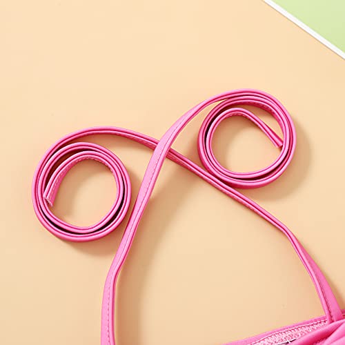 JEELLIGULAR Toddler Baby Girl Swimwear Bowknot Stripe Swimsuit Bathing Suit 2Pcs Bikini Set Outfits Summer (18-24 Months, Watermelon) - Image 5