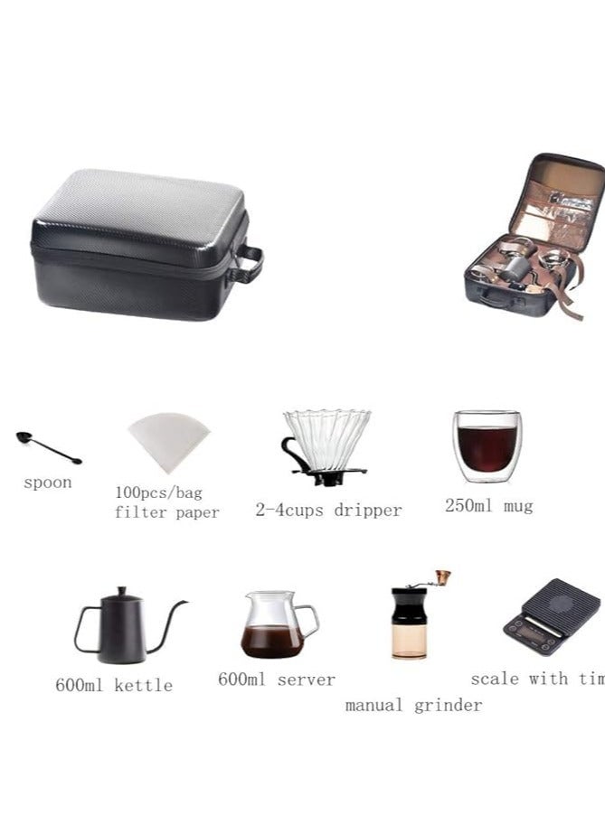 V60 Pour Over Coffee Maker Set Coffee Kettle Scale, Coffee Dripper All in 1 Traveling Camping Manual Coffee Kit Coffee Gift Set  - Image 5