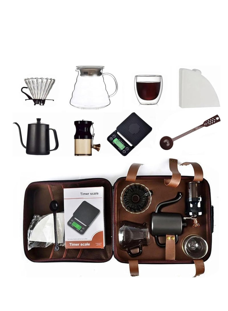 V60 Pour Over Coffee Maker Set Coffee Kettle Scale, Coffee Dripper All in 1 Traveling Camping Manual Coffee Kit Coffee Gift Set  - Image 2