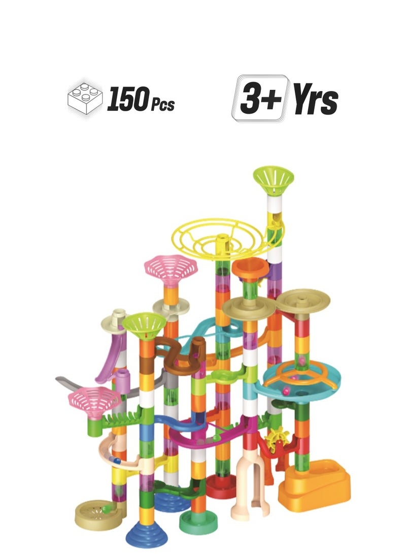 Loquat 150Pcs Marble Games Toys，Building Blocks Toys，Urban building rail toys， Kids Educational DIY Staircase Building Blocks Set , STEM Educational Toy ，Boys and Girls Age 3 to 6 - Image 1