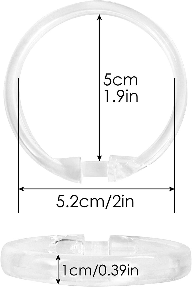 Qulable Clear Plastic Shower Curtain Rings, 12 PCS Circular Plastic Shower Curtain Hooks for Bathroom Shower Curtain Rod, Clear Shower Hooks for Shower Curtain, O Shaped Shower Rings for Curtain - Image 4