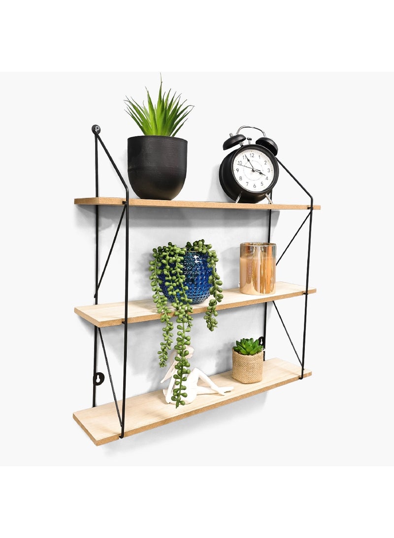 Home Box Sera Tall 3-Tier Wall Shelf with MDF Board 12 x 50 x 50 cm  - Image 1