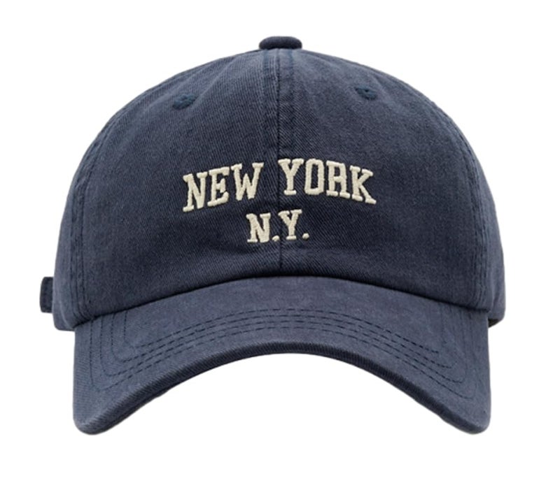 Jusavie Top Baseball Caps for Women-Men Outdoor Baseball Hats New York Golf Sports Hat Curved-Brim UV Protection Navy - Image 1