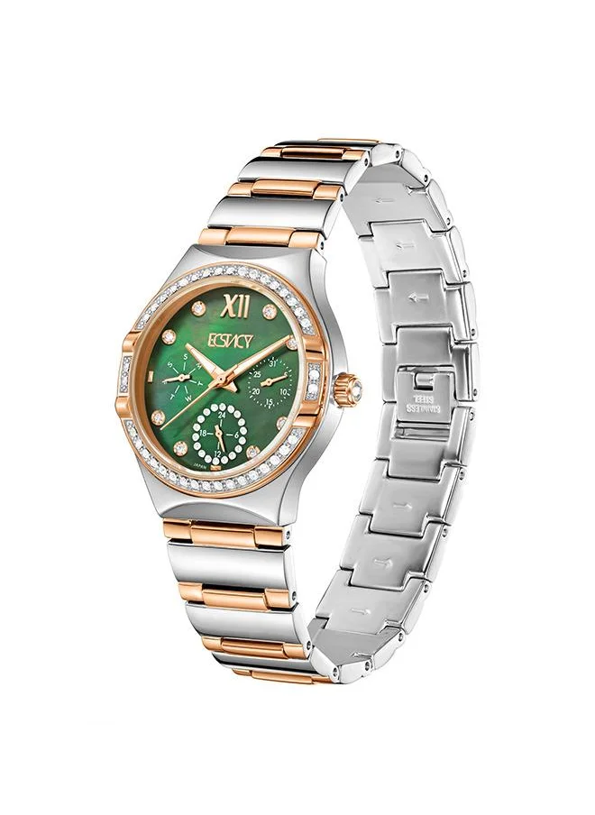 إكستاسي Ecstacy E23608-KBKMG Women's Multi Function Display Watch & Stainless Steel Strap Two Tone Rose Gold