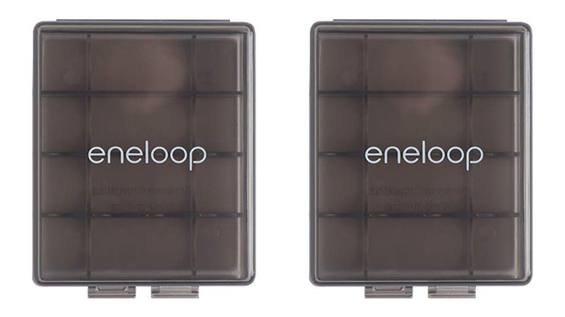 Eneloop Panasonic BQ-CASEK2SA pro Battery Storage Cases with 4AA or 5AAA Battery Capacity, Obsidian Gray (Pack of 2) - Image 1
