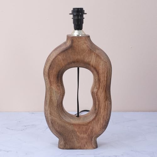 tu casa Wooden Table Lamp with Palm Leaf Printed Satin Shade | Modern Bedside & Night Lamp for Bedroom, Living Room, Home Décor & Gifting - Image 3