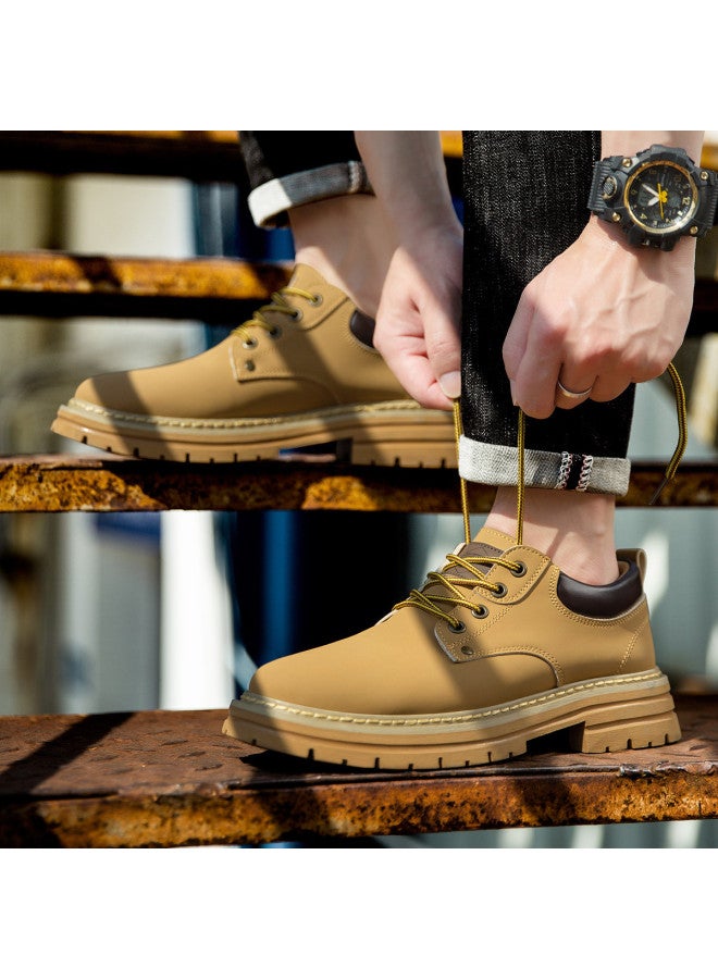 CARTELO Fashion Retro Work Boots For Men, Casual Versatile Outdoor Work Shoes, Rugged Style Big Toe Shoes, Big Yellow Shoes, Men's Sneakers - Image 5