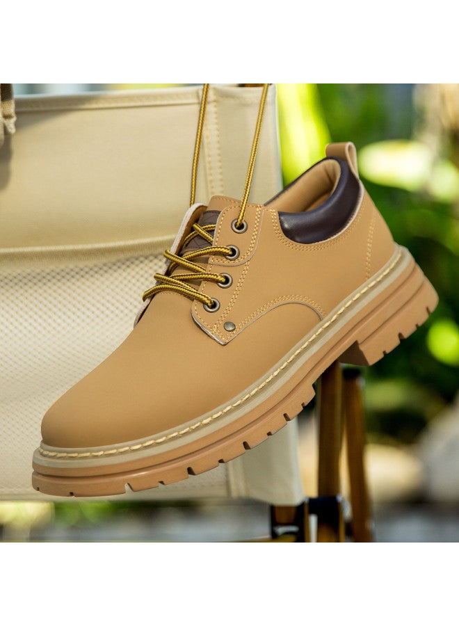 CARTELO Fashion Retro Work Boots For Men, Casual Versatile Outdoor Work Shoes, Rugged Style Big Toe Shoes, Big Yellow Shoes, Men's Sneakers - Image 2