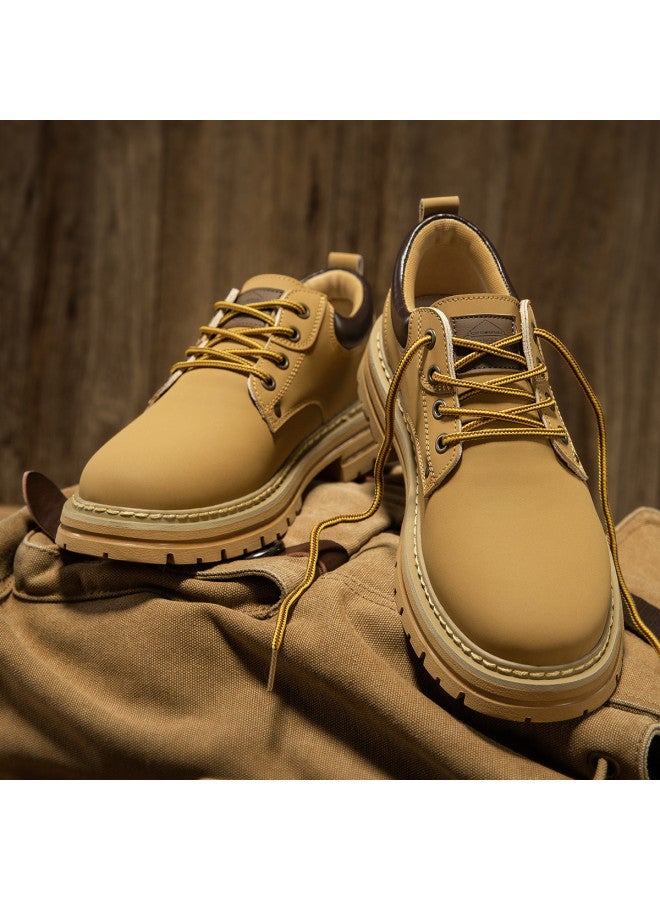 CARTELO Fashion Retro Work Boots For Men, Casual Versatile Outdoor Work Shoes, Rugged Style Big Toe Shoes, Big Yellow Shoes, Men's Sneakers - Image 4