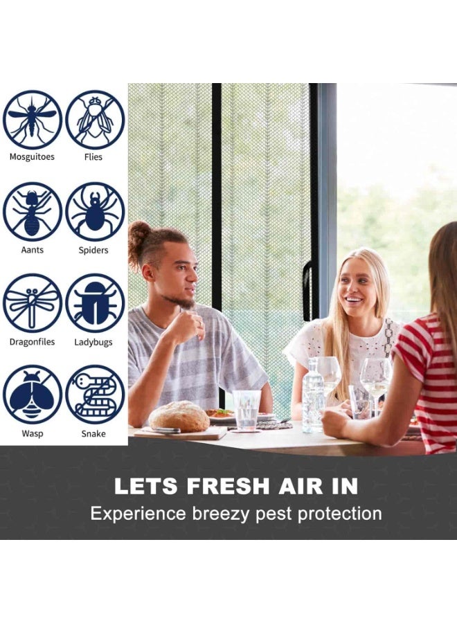 Aideli Magnetic Fly Screen Door 110×210 cm, Anti Mosquito Bug Mesh Curtain with Strong Magnets and Full Frame Magic Tape, Hands-Free Automatic Closure for Bedroom Balcony Kitchen - Image 3