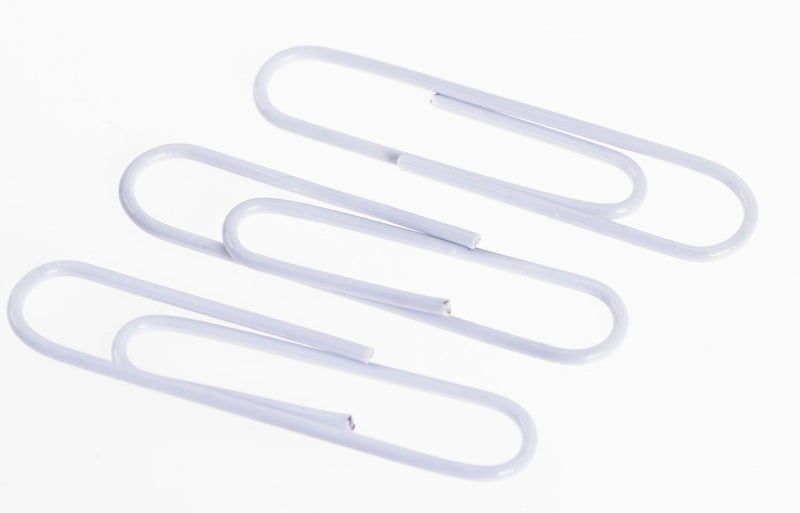 PTC Office 60PCS Colored Plastic Coated Paperclips Metal Bookmark Memo Note Paper Clip, 2-Inch, (White) - Image 2
