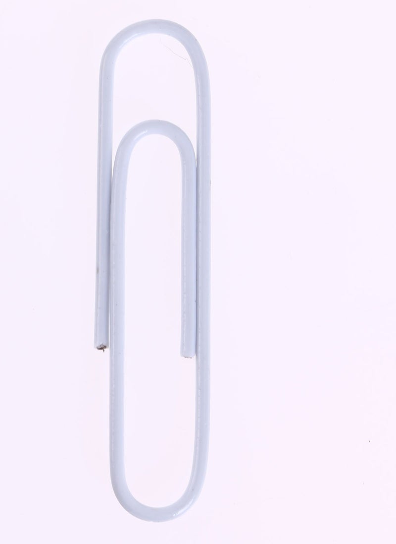 PTC Office 60PCS Colored Plastic Coated Paperclips Metal Bookmark Memo Note Paper Clip, 2-Inch, (White) - Image 3