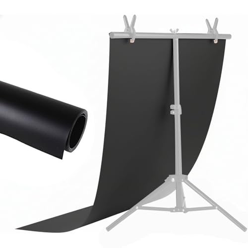 HIFFIN 60x120cm Black PVC Photography Backdrop – Matte Vinyl Non-Reflective Background for Product, Food & Studio Shooting | Durable, Waterproof & Perfect for Professional Photography - Image 1