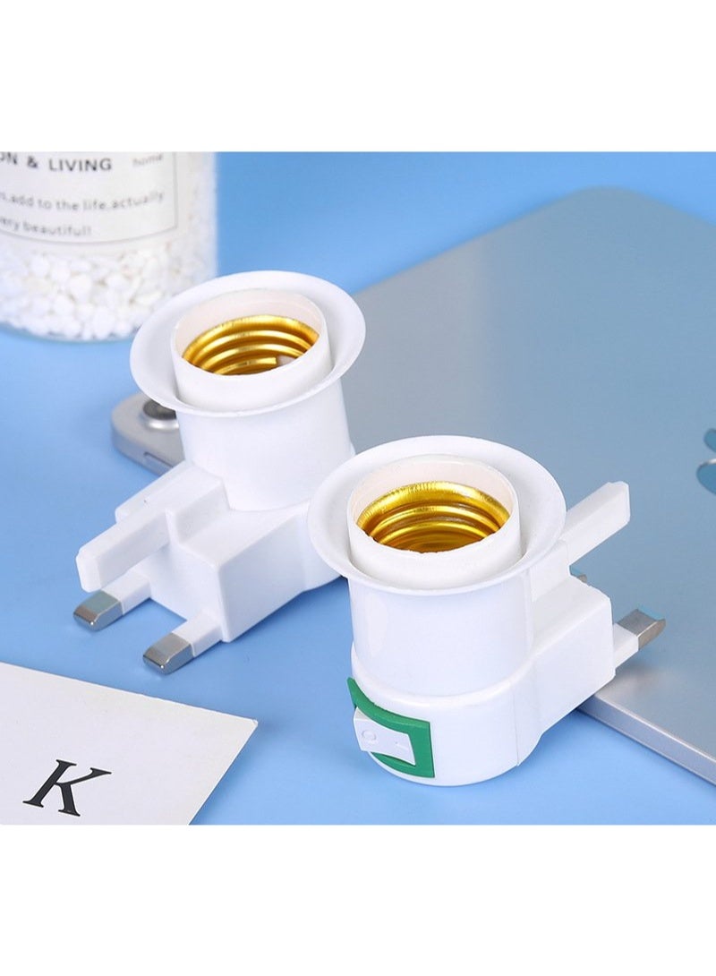 2PCS,E27 Light Holder with Switch UK Plug Lamp Socket LED Bulb Base Plug In Lamp Adapter for Home Lighting - Image 2