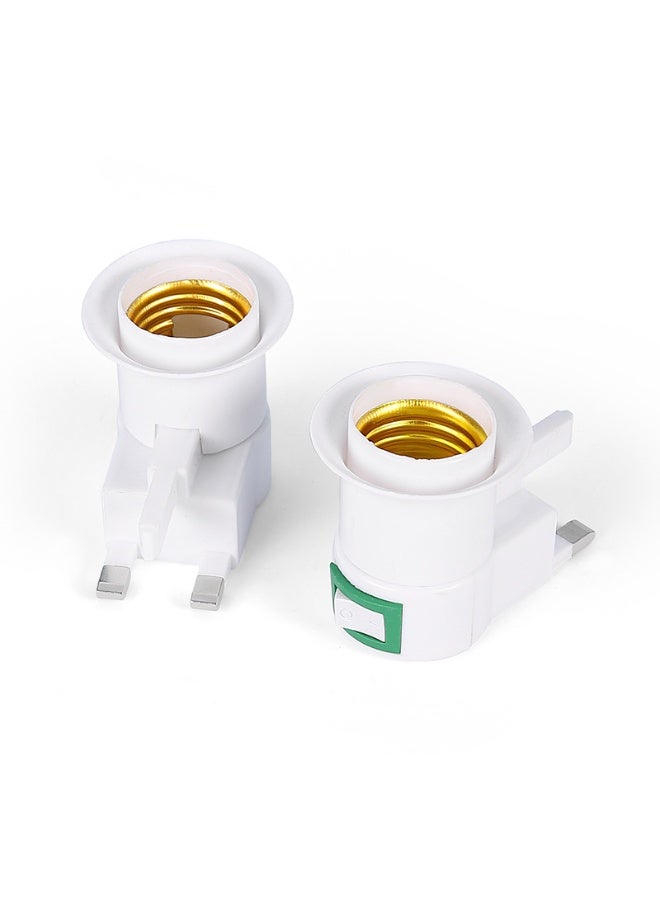 2PCS,E27 Light Holder with Switch UK Plug Lamp Socket LED Bulb Base Plug In Lamp Adapter for Home Lighting - Image 1